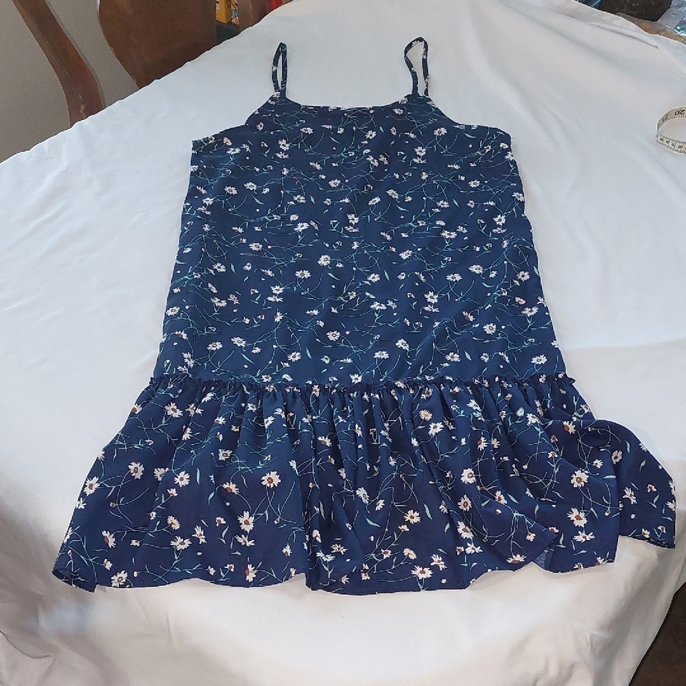 Fashion & Best Blue Floral Dress .See Measurements For Size .